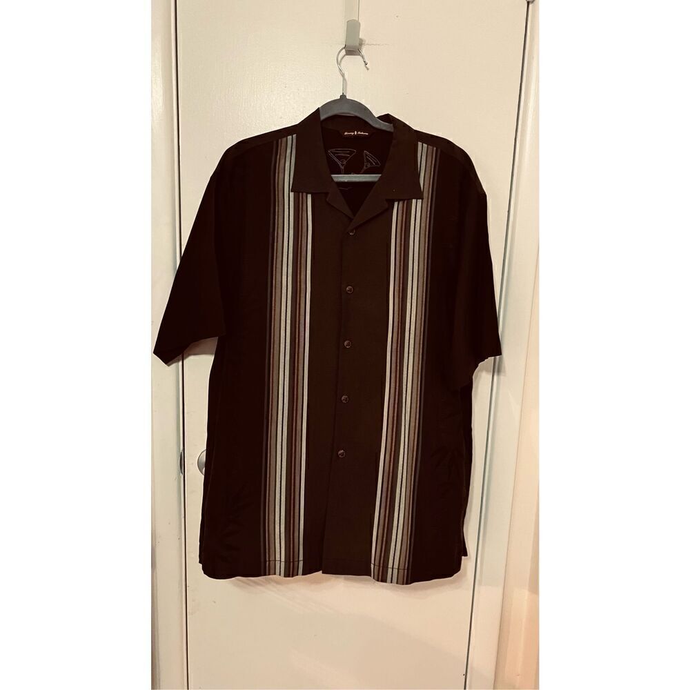 Tommy Bahama Garden of Hope and Courage Camp Shirt Silk Mens Top SZ L - Picture 2 of 10